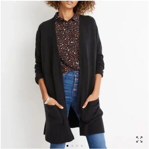 Madewell Black Kent Open Front Cardigan Sweater